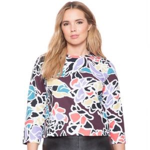 Floral printed neoprene top